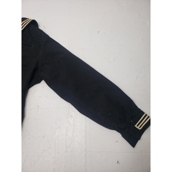 Vintage 40s/50s Black/White US Navy Sailor Uniform Set Wool Jacket Pants - Picture 10 of 16